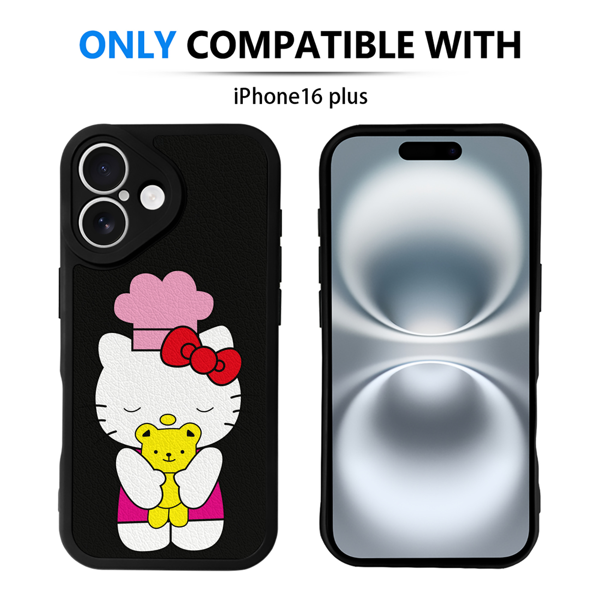 （画像用） Hello Kitty ハローキティ 【iPhone 16シリーズ対応】シリコンスマホケース（レザー調） 材質：シリコン
